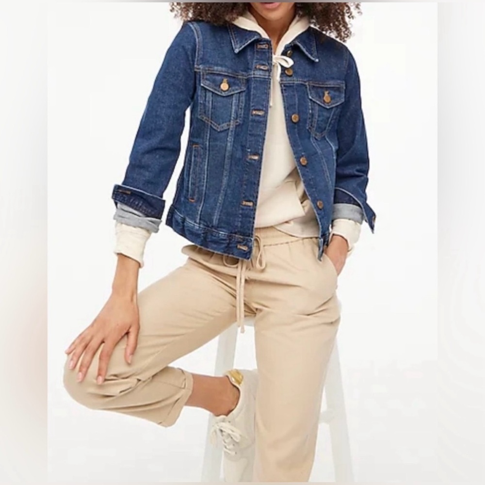 J.Crew Classic Denim Jacket in Resin Rinse Dark Wash - Small